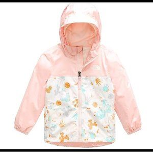 North Face 4T Rain Jacket White Cactus Lino Print